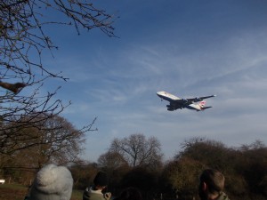 Wheels down: right under the flight path at the end of Heathrow's north runway