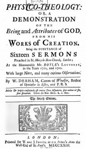 William Derham's Physico-Theology, first published 1713 (this edition 1723)