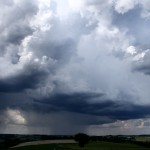 Thunderstorm over chalk downland