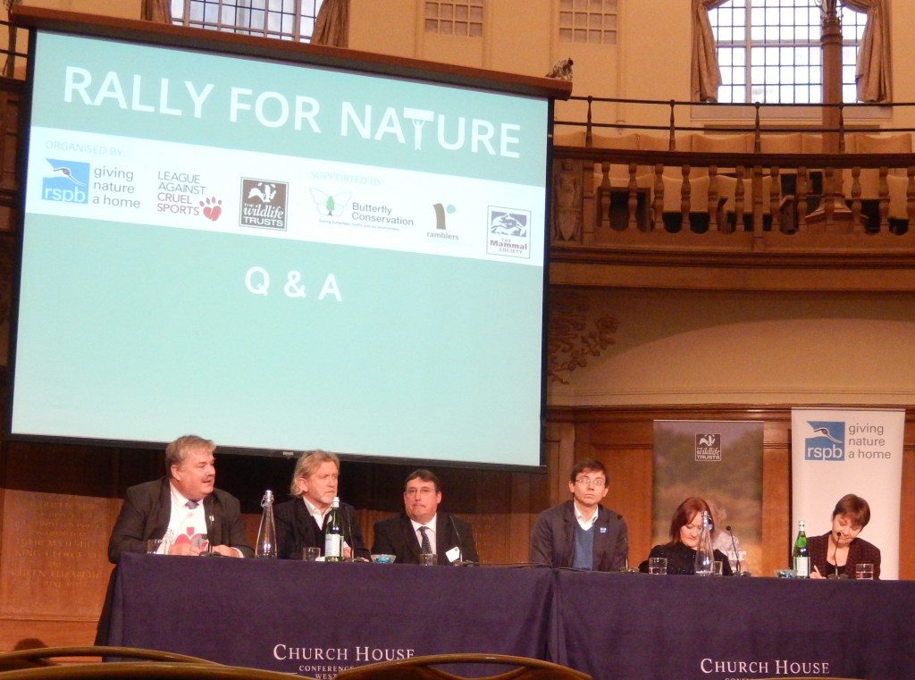 RSPB-TWT Rally for Nature panel in Church House (from left: )