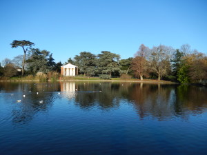 Famous view: the boating lake and (folly) temple