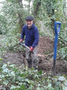 Digging a ditch on the reserve