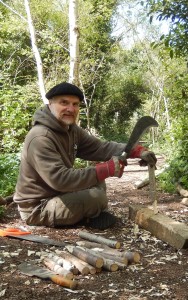 Making Pegs (with a billhook)