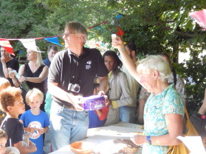 Excitement at the Raffle with Mike and Marie