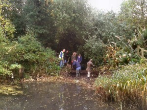 Corporate group from Mace digging pond extension