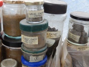 Earth pigments from Wales, Skye, Edinburgh ...