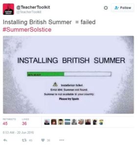 The British Summer compared to a failed install